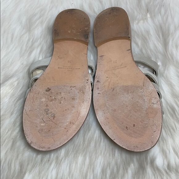 Napoleoni Tan SuedeWoven Cage Slides Sz 38/8 - Picture 6 of 6